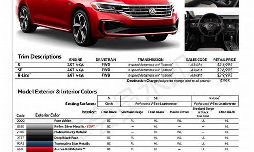 帕萨特汽车配置_帕萨特汽车配置参数图
